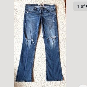 Hollister Low Rise Ripped Jeans BootCut Stretch 11